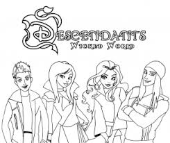 Evie + 'shades of blue'. Cute Descendants Coloring Sheets