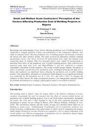 Somewhere along the line, people started believing that a 10% overhead and 10% profit is the industry standard for construction jobs. Pdf Small And Medium Scale Contractors Perception Of The Factors Affecting Production Cost Of Building Projects In Nigeria