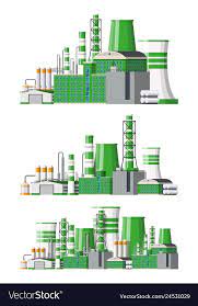 Factory Icon Set Industrial Factory Power Plant Vector Image Factory Icon Plant Vector Icon Set