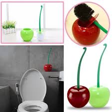 Creative Lovely Cherry Shape Lavatory Toilet Brush Holder Set Bathroom Tool Toilet Brush Toilet Brush Holders Bathroom Tool