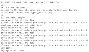 We did not find results for: Game Of Craps In Python Geeksforgeeks