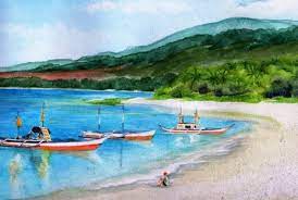 Gambar lukisan pemandangan di tepi pantai cikimmcom via www.cikimm.com. Lukisan Pemandangan Alam