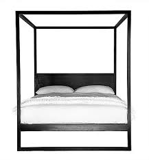 Canopy 4 poster bed in mahogany,matt black with silver features, ref rj360 Uniqwa 4 Poster Timber Bed Black Queen Twopairs