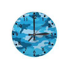Blue Camouflage Clock For Boy Bedroom Blue Camo Bedroom Camo Bedroom Boys Room Decor