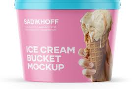 Matte Ice Cream Bucket Mockup In 2020 Ice Cream Cream Bucket