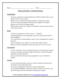 It is crucial to informative thesis statement. Writing Checklist For Informational Writing Great To Get Students To Self Edit Informative Essay Writing Checklist Informational Writing