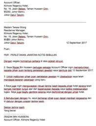 Contoh surat perletakan jawatan dalam bahasa inggeris. Contoh Surat Perletakan Jawatan Ilabur