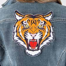 Tiger Patch Biker Patch Embroidered Patch Iron On Patch Large Embroidered Patches Retro Patch Bag Patches