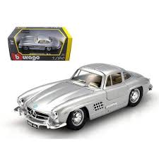 1954 Mercedes 300 Sl Gullwing Silver 1 24 Diecast Model Car By Bburago Diecast Model Cars Car Model Mercedes Benz 300