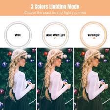 Led Ring Light With Cell Phone Holder For Youtube Video And Streaming Dimmable Desktop Makeup Ring Light For Photography Lighting With 3 Light Modes And 10 Brightness Level Walmart Com Walmart Com
