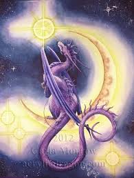 Waxing Dreams Print By Carla Morrow May Your Dreams Grow As The Moon Herself Waxes In The Sky Becoming Brighter Fantasy Dragon Dragon Pictures Female Dragon