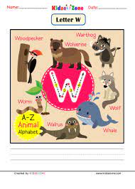 List of animals beginning with w · wallaby · walleye · walrus · wandering albatross · wapiti · warbler · warthog · wasp . Kindergarten Letter W Animal Picture Cards Worksheet