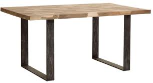 Table Salle A Manger Table Mosaique Pied Metal Et Teck Lisse Blanc Gris Noir En Melange M73 Bois Brut Indoor Nos Collections Kok Maison