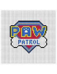 Pixel art pat patrouille logo. Paw Patrol Perler Bead Logo Pattern Paw Patrol Cross Stitch Canvas Patterns Plastic Canvas Patterns