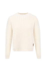 Pull Raglan Neou Laine Blanc Ecru Pull Laine Etiquette En Cuir Raglan