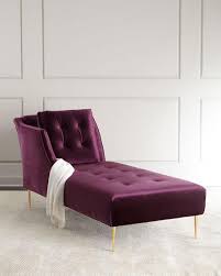 Create an inviting atmosphere with new living room chairs. Purple Button Tufted Velvet Chaise