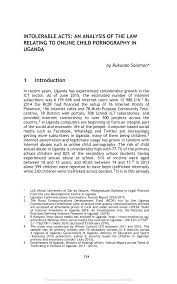 Pdf Intolerable Acts An Analysis Of The Law Relating To Online Child Pornography In Uganda