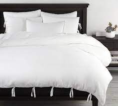 Free design services · new year, new room · dorm room ideas Belgian Flax Linen Duvet Cover With Ties Pottery Barn