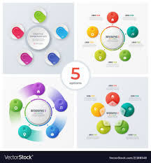 Set Of Modern Circle Charts Infographic Designs