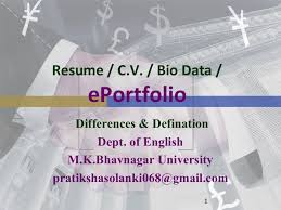 But all these three words refer to the same piece of document. Resume Cv Bio Data Differences E Portfolio