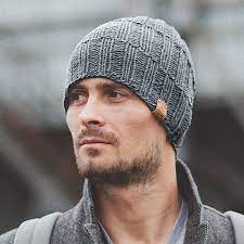 Mens Beanie Man Slouchy Beanie Custom Color Winter Wool Man Etsy Knit Hat For Men Knitted Hats Hats For Men
