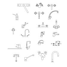 Disegno dwg di blocchi cad bagno. Rubinetti E Docce Dwg Scarica