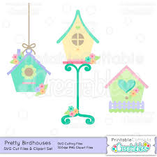 This logo is compatible with eps, ai, psd and adobe pdf formats. Pretty Birdhouse Svg Cut Files Clipart Set
