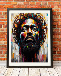 Black Jesus poster, Afro Canvas print, Black Jesus Art, Abstract modern  painting, Digital painting, African American art, Afro Canva style
