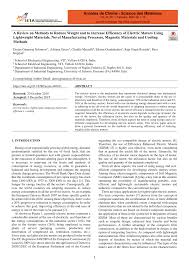 We did not find results for: Pdf A Review On Methods To Reduce Weight And To Increase Efficiency Of Electric Motors Using Lightweight Materials Novel Manufacturing Processes Magnetic Materials And Cooling Methods