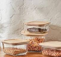 Glass Food Storage Containers With Bamboo Lids, 2 Pack - 66 Oz Airtight  Clear Kitchen Organization Canisters, Glass Storage Jar With Bamboo Lid