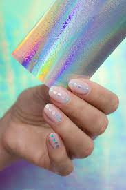 Holographic Nails With Nail Stickers Holographic Nails Nail Stickers Nails