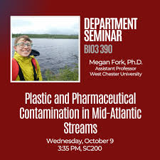 Join us this Wednesday, October 9, in SC200 for our next Department  Seminar. Our guest speaker will be Dr. Megan Fork from @wcuofpa.