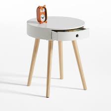 Round bedside table with drawer white teen bedroom. Originaliteit En Design Rond Nachtkastje Selisa Kan Ook In Uw Salon Geplaatst Worden Eigenschappen 1 Bedside Table Round Bedside Table Design Round Bedside