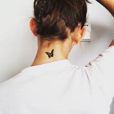 This butterfly neck tattoo is a stunner! Awesome Women Tattoo Cute Butterfly Neck Tattoo Ink Youqueen Girly Tattoos Check More At H Butterfly Neck Tattoo Girl Neck Tattoos Back Of Neck Tattoo