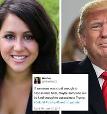 Burlesque dancer, Heather Lowrey, who tweeted that someone should 'be kind  enough' to assassinate Donal Trump is investigated by the Secret Service