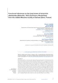 Https Bioone Org Journals Geodiversitas Volume 42 Issue 1 Geodiversitas2020v42a1 Functional Inferences On The Long Bones Of Ischyrictis Zibethoides Blainville 10 5252 Geodiversitas2020v42a1 Pdf