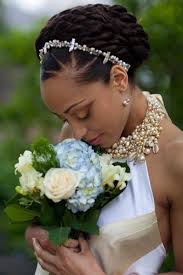 When a black woman wears a white wedding dress, there appears a stunningly magical effect. 50 Superb Black Wedding Hairstyles Natural Hair Wedding Natural Hair Bride Natural Hair Styles