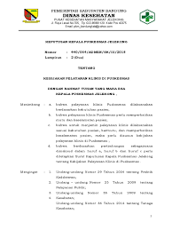 >>> sk penetapan dan pemberlakuan maklumat rsud adjidarmo <<<. 23 Sk Kebijakan Pelayanan Klinis Puskesmas 22 Maret