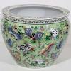 Chinese porcelain fishbowl planters in satsuma geishas. 1