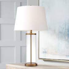 Glass And Gold Cylinder Fillable Table Lamp X1217 Lamps Plus Table Top Lamps Gold Table Lamp Bedside Night Stands
