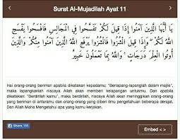 Menurutnya, turunnya ayat ini bertepatan ketika rasulullah saw. 1 Tulislah Q S Al Mujadalah 58 Ayat 11 Beserta Artinya Brainly Co Id