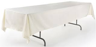8 Foot Table Cloth Ivory In 2020 Table Cloth Banquet Tablecloths Table Sizes