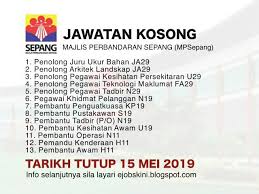 · 17 eylül 2014 ·. Jawatan Kosong Majlis Perbandaran Sepang Jobs Full Time Admin Office Finance On Carousell