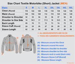Teknic Jacket Sizing Guide