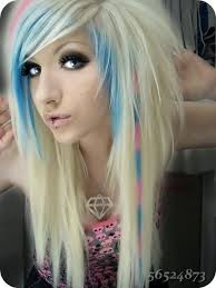 Hair past the lower back would be the preferred. Blonde Blue Scene Core Scene Haircuts Scene Hair Pretty Hairstyles