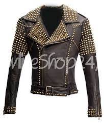 Women Black Gold Studded Studwork Handmade Studded Leather Jacket Biker Real Genuine Leadstyle New Leather Jacket Leather Jacket Black Biker Leather