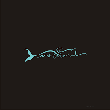 Mermaid Logo Mermaid Water Swim Blue Tosca Script Handwriting Trend Font Mermaid Tattoos Cute Tattoos Mermaid Tattoo