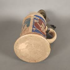 Double wall ceramic travel mug with silicone lid. Ceramic Beer Mug With Pewter Lid 1900 1920