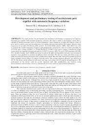 One of these items is the ultrasonic pest repeller. Pdf Development And Preliminary Testing Of An Electronic Pest Repeller With Automatic Frequency Variation Sadeeq Mohammed Academia Edu