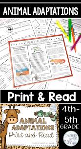 Animal Adaptations Reading Passages Print Read Distance Learning Animal Adaptations Elementary Science Classroom Reading Comprehension Skills